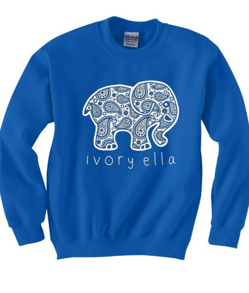 ivory ella elephant front sweatshirt Kendrablanca