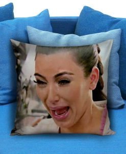 kim kardhasian crying face Pillow case