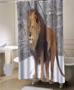 lion shower curtain customized design for home decor