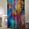 lion galaxy shower curtain customized design for home decor