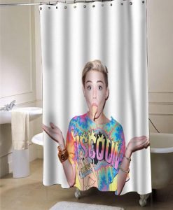 miley cyrus ice cream face shower curtain customized design for home decor