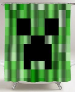 minecraft creeper shower curtain customized design for home decor