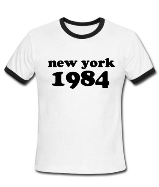 new york 1984 shirt black text shirt