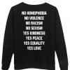 no homophobia  sweatshirt back