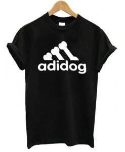 parody logo adidogs shirt Black