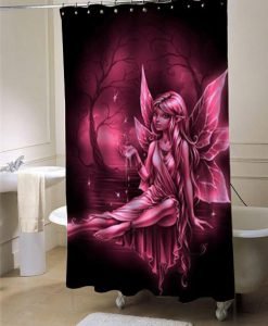 pink fairy shower curtain customized design for home decor