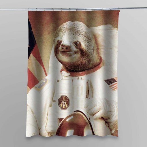 slothzilla astronaut shower curtain customized design for home decor