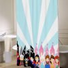 superhero princess  blue and pink shower curtain customized design for home decor