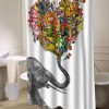 the happy elephant shower curtain customized design for home decor