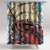 the octopus attack shower curtain customized design for home decor