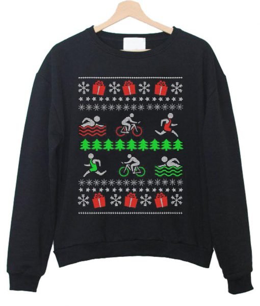 triathlon christmas sweater sweatshirt