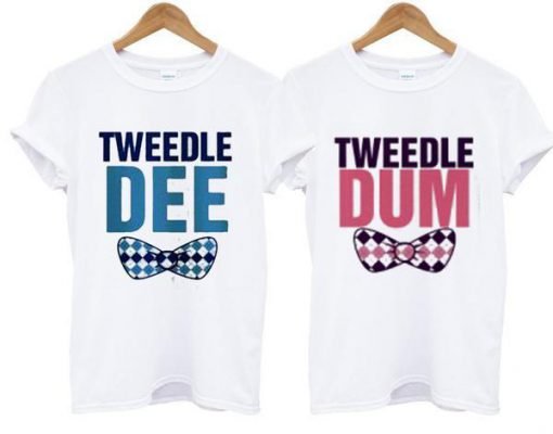 tweedle dee couple tshirt