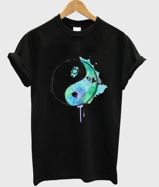 yin yang watercolor T shirt