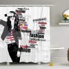 A Modern Teen Girl with USA Flag Shower Curtain KM