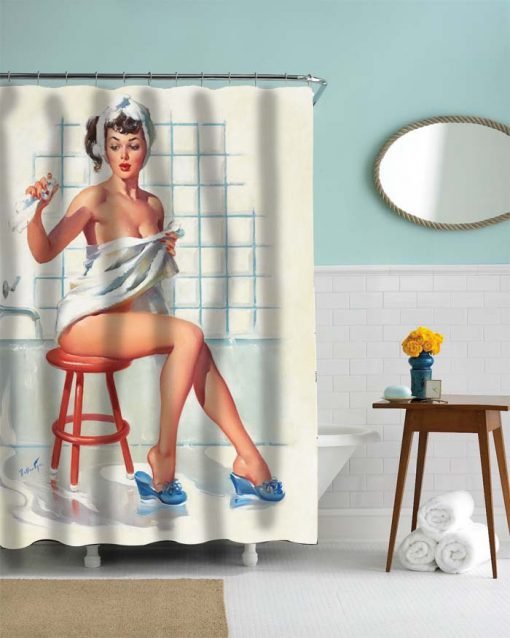 Bathing Pin Vintage Shower curtain KM