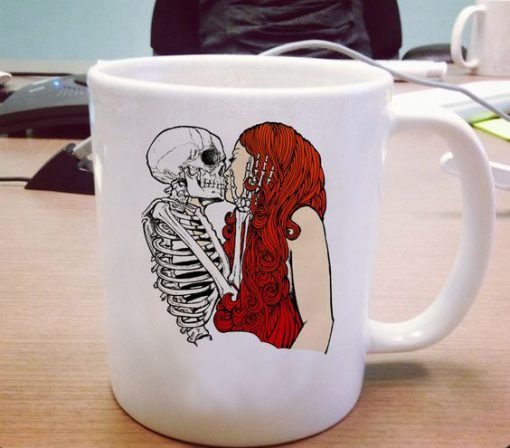 Girl and Mens Skull Kiss Girl Ceramic Mug KM