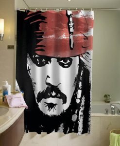 Jack Sparrow Johnny Depp Pirate of the caribbean custom shower curtain KM
