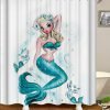 Mermaid fishing Cat Mermaid Shower Curtain KM