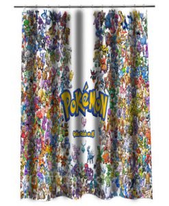 Pokemon all Shower curtain KM