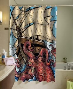 The Octopus Attack Shower Curtain KM