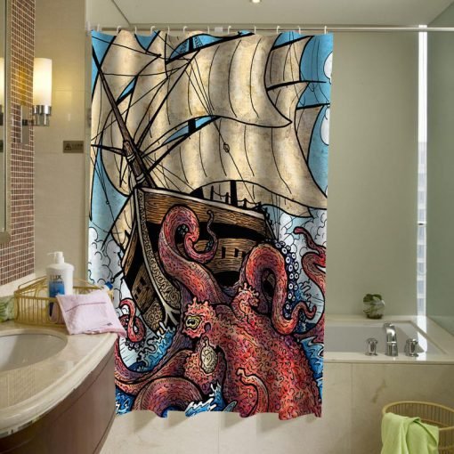 The Octopus Attack Shower Curtain KM