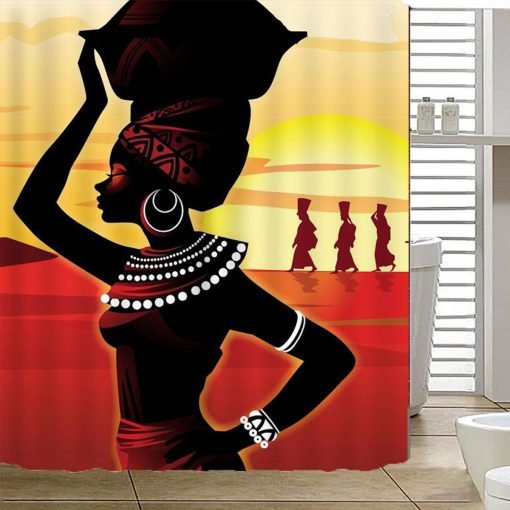 African Girl Shower Curtain KM