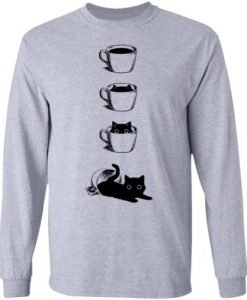 Black cat in the coffee Sweatshirt KM