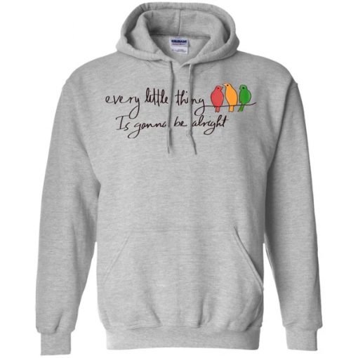 Every Little Thing Is Gonna Be Alright Hippie White Hoodie KM