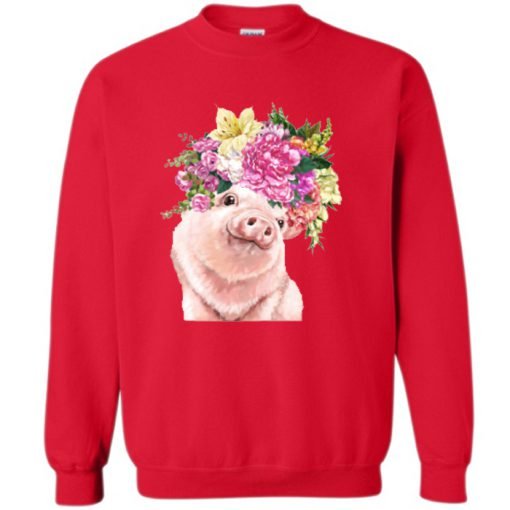 Lovely Baby Pig with Flower Crowns Sweatshirt KM