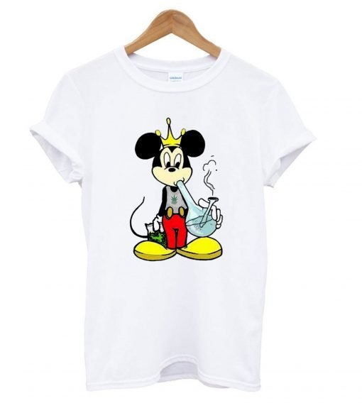 Mickey Mouse Smoking a Bong Marijuana 420 Stoner Weed T Shirt KM