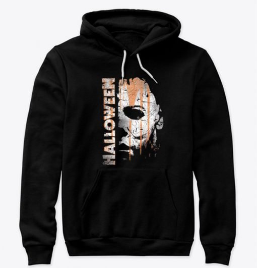 New Cute Halloween Michael Myers Mask And Drips Hoodie KM