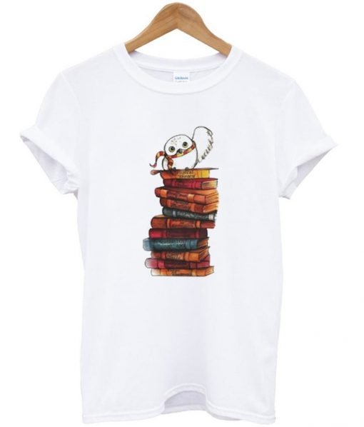 Owl And Books T Shirt KM
