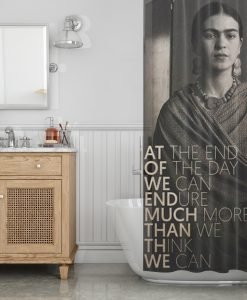 Quote print Frida Kahlo at the end Shower Curtain KM