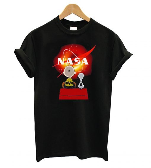 Snoopy and Charlie Brown Black Hole NASA T Shirt KM