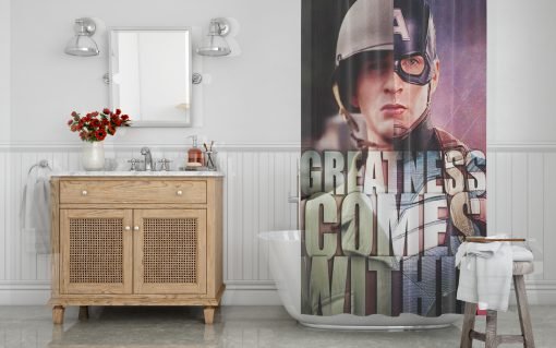 Superhero Captain America Shower Curtain KM