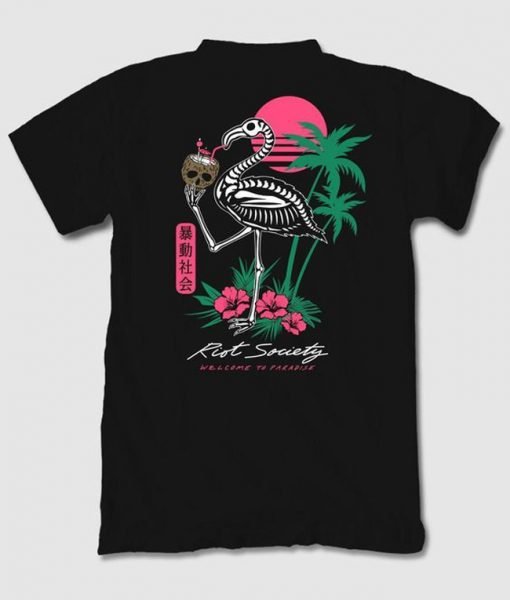 Tropical Skeleton Flamingo T-Shirt KM