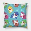 Baby Shark Family - Blue Pattern Pillow KM
