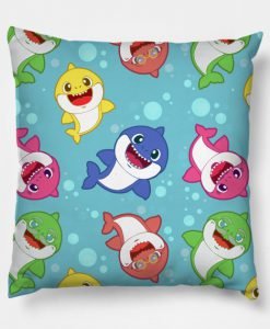 Baby Shark Family - Blue Pattern Pillow KM