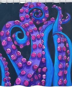 Blue Octopus Shower Curtain KM