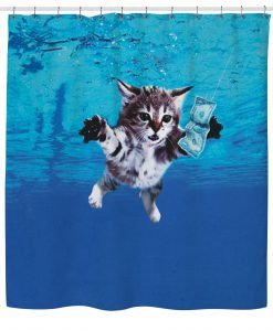 Cat Cobain Shower Curtain KM