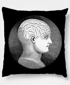 Vintage Phrenology Head Pillow KM