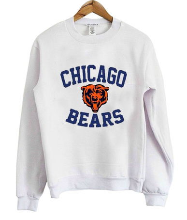 Chicago Bears Crew Neck Sweatshirt W/ Single Color Zebra Graphic, Athletic  Heather Gray