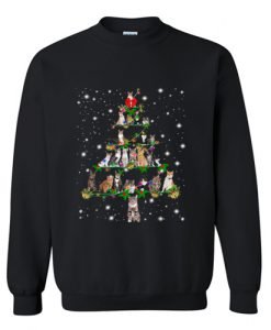 Funny Cats Christmas Tree Ornament Sweatshirt KM