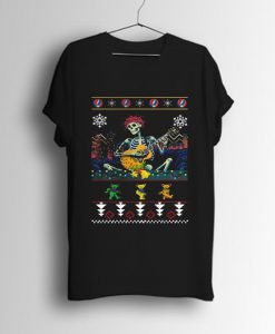 Grateful Dead guitarist skeleton dancing bears ugly Christmas T Shirt KM
