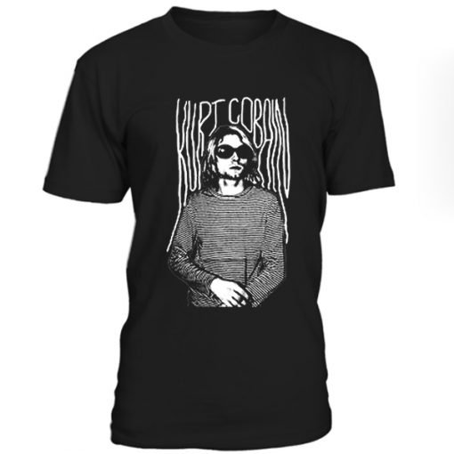 Kurt Cobain Stripes Grunge T Shirt KM