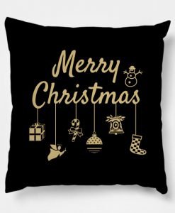 Merry Christmas Ornaments gold Pillow KM