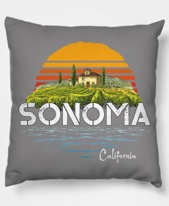 Vintage Sonoma Valley Winery California Pillow KM