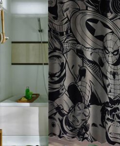 marvel super heroes comics character shower curtains KM