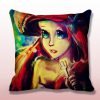 Ariel Little Mermaid Paint Throw Pillow Cover KM