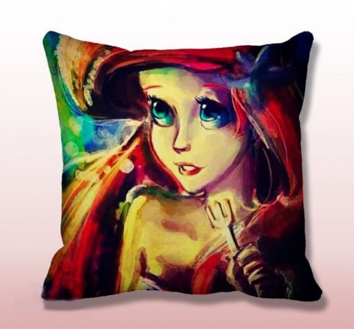 Ariel Little Mermaid Paint Throw Pillow Cover KM